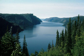 View of Natshisheku SW down the lake, taken from a hillside at the NE corner of the lake. Photo courtesy Stephen Loring.