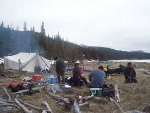 Innu camp at Emish. Photo courtesy George Rich.