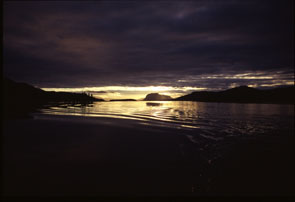 A beautiful sunset at the west end of Mishta-natuashu. Photo courtesy Peter Armitage.