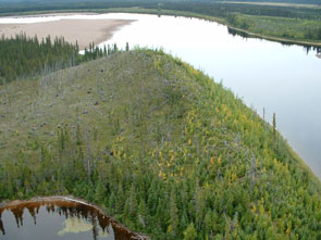 Helicopter view of Ishkueu-akunishkueun. Photo courtesy Roland Butler.